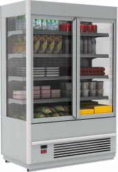 Холодильная горка мясная Carboma FC20-07 VV 1,3-1 STANDARD (фронт X5) (9006-9005 цвет серо-черный)