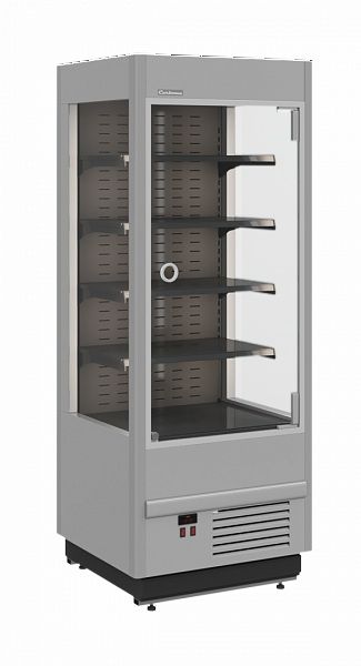 Холодильная горка гастрономическая Carboma FC20-07 VM 0, 6-1 LIGHT (фронт X0, 9006-9005 цвет серо-черный)