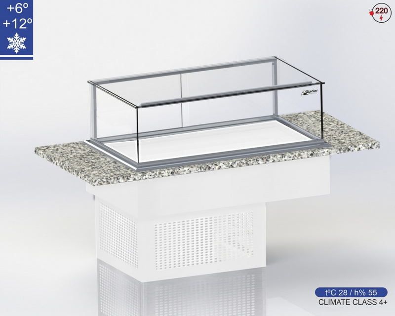 Витрина холодильная встраиваемая GLACIER Selena C купол 30 см 1, 0 м