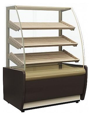 Витрина нейтральная напольная Carboma K70 N 1, 3-1 LIGHT Bread 0012-0109 (со стеклом)