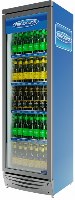 Шкаф холодильный Frigoglass CMV 375 NC (сер.корпус, бел.кабинет, сер.рамка дв., 1Led, 5полок, 5ЦД)