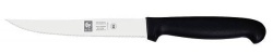 Нож кухонный Icel PRACTICA черный с волн. кромкой 150/260 мм /1/6/