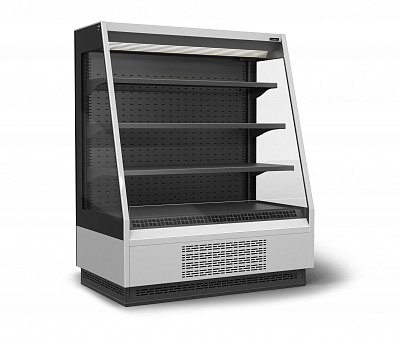 Холодильная горка гастрономическая Carboma F16-08 VM 1, 3-2 0030 (Версия 2.0) (9006-9005) боковина металл с зеркалом