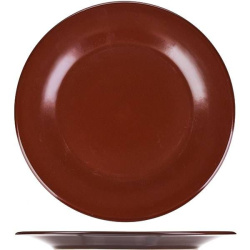 Тарелка Борисовская Керамика «Шоколад» мелкая; D26, H2см, фарфор, темно-коричневый