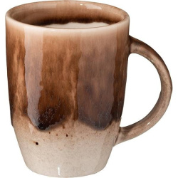 Чашка Борисовская Керамика «Маррон Реативо», 300мл; D80, H105мм, фарфор; коричневый, бежевый