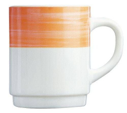 Кружка стеклянная Arcoroc Brush 250мл оранжевый декор 54719