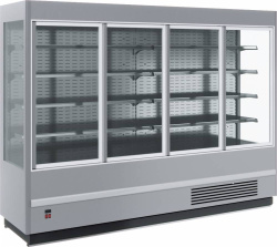 Холодильная горка универсальная Carboma FC20-07 VV 2,5-1 STANDARD (фронт X5) (9006-9005 цвет серо-черный)