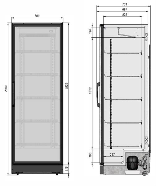 Шкаф холодильный Briskly 7 (RAL 7024)
