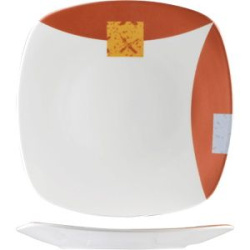 Тарелка Steelite Zen бело-оранжевая L 230 мм. B 230 мм.