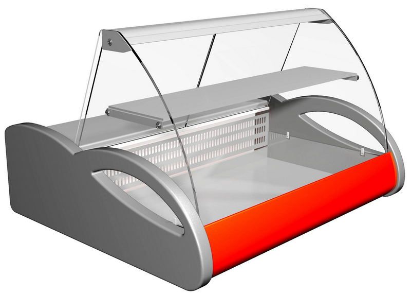 Витрина холодильная настольная Carboma A87 SV 1, 0-1 (ВХСн-1, 0 Арго) (ВХСн-1, 0 Арго 0011-3020 (бок сер, декор красн))