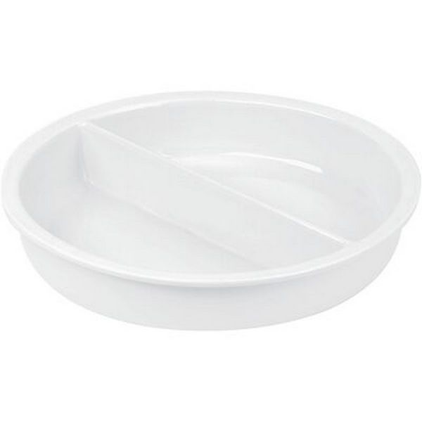 Емкость для мармита Paderno D 330 мм, H 57 мм, 2 секции, круглая, фарфор, белый