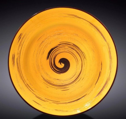 Тарелка Wilmax Spiral желтая 350 мл, D 255 мм