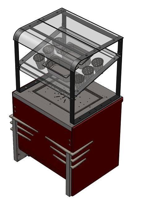 Прилавок диспенсер для подносов и столовых приборов Refettorio Case RD30МS нейтральный 805x700x1505 (830) мм
