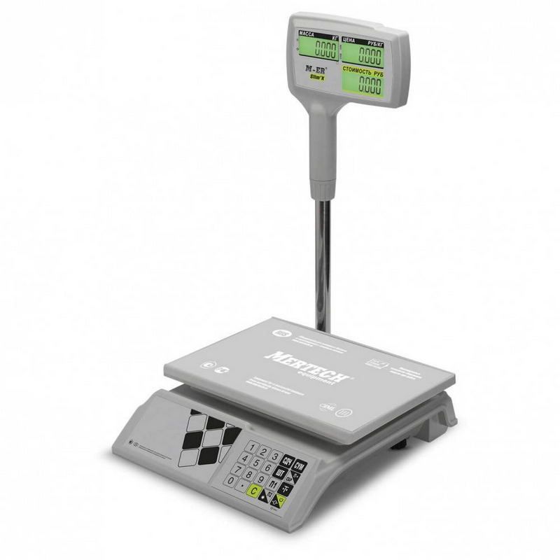 Весы торговые MERTECH M-ER 326 ACPX-15.2 "Slim/'X" LCD Белые (по 4 в коробке)