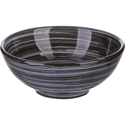 Салатник Борисовская Керамика «Маренго»; 300мл; D135, H55мм, керамика; черный, серый
