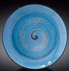 Тарелка Wilmax Spiral голубая 500 мл, D 285 мм
