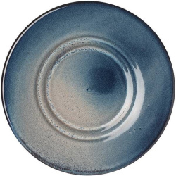Блюдце Борисовская Керамика «Пати»; D155, H20мм, фарфор; серый, синий