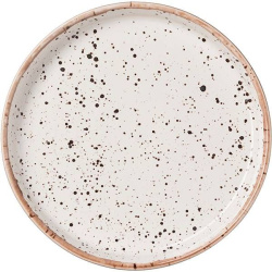 Тарелка Борисовская Керамика «Пунто Бьянка»; 200мл; D175, H30мм, фарфор, белый, черный