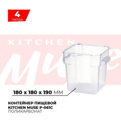 Контейнер пищевой Kitchen Muse P-061C 4л