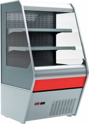 Холодильная горка гастрономическая Carboma F13-07 VM 0,7-2 0020 стеклопакет (Carboma 1260/700 ВХСп-0,7) (9006 цвет серый)