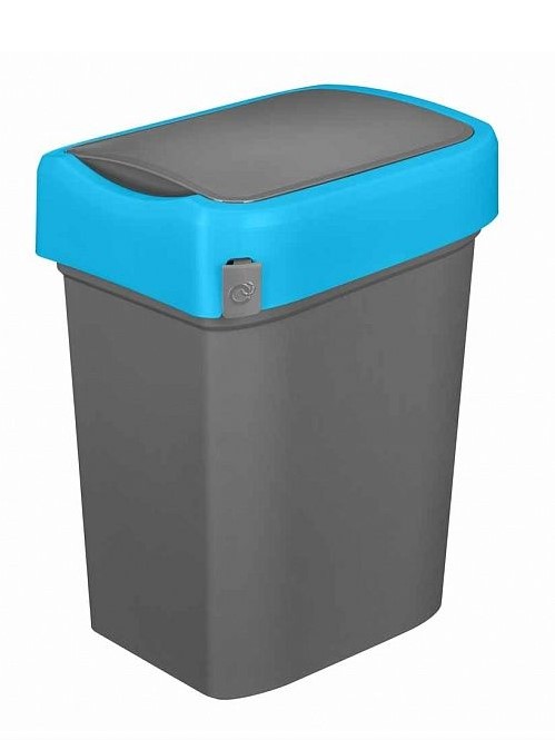 Контейнер мусорный RESTOLA SMART BIN 50 л, L 430 мм, B 330 мм, H 630 мм серый, синий