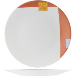 Тарелка Steelite Zen бело-оранжевая D 305 мм. H 30 мм.