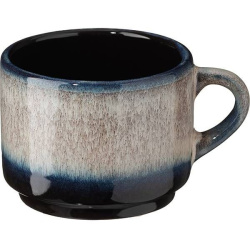 Чашка Борисовская Керамика «Пати»; 200мл, фарфор; серый, синий