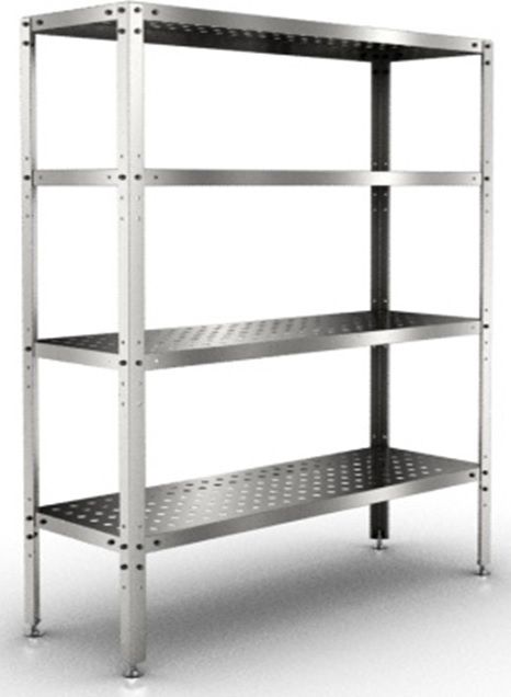 Стеллаж прямой перфорированный ROSINOX СРСо 20/4-4 ПП (высота 1800)