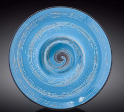 Тарелка Wilmax Spiral голубая 250 мл, D 270 мм