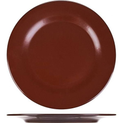 Тарелка Борисовская Керамика «Шоколад» мелкая; D24, H2см, фарфор, темно-коричневый