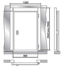Блок дверной для камеры POLAIR универсальный 1200*2040*80 мм
