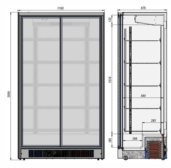 Шкаф холодильный Briskly 11 Slide (RAL 7024) с замком ДУ