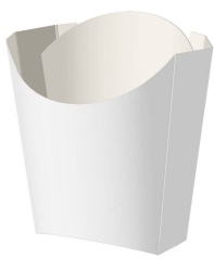 Упаковка для картофеля фри Диапазон 1500 шт 72х36х92 мм белая