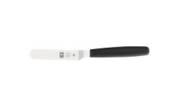 Лопатка кулинарная Icel 210 мм. изогнутая раб. часть  9*2 см. нерж. узкая с пластик. ручкой, черн.