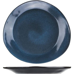 Тарелка Борисовская Керамика «Млечный путь голубой»; L28, B25,5см, фарфор, голубой, черный
