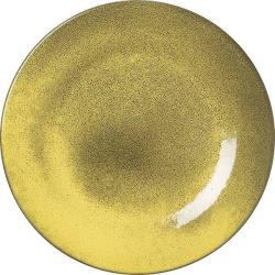 Тарелка Борисовская Керамика «Млечный путь салатовый»; D24, H2см, фарфор, салатовый, черный