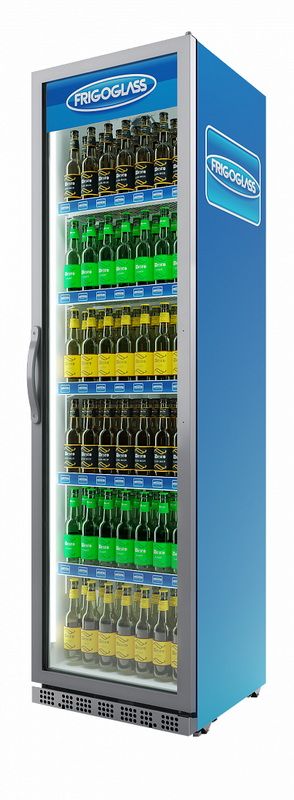 Шкаф холодильный Frigoglass Max 500 (R290) (сер.корпус, бел.кабинет, сер.рамка дв., 2Led, 6полок, 6ЦД)