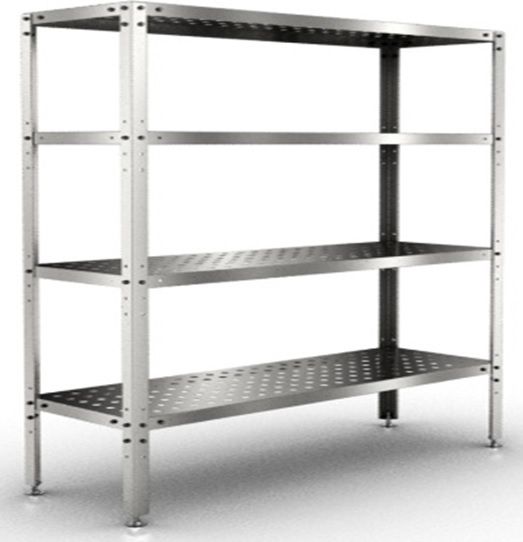 Стеллаж прямой перфорированный ROSINOX СРСн 20/5/16-4 ПП (высота 1600)