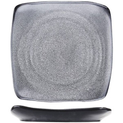 Тарелка Борисовская Керамика «Млечный путь» квадратная; L22, B22см, фарфор, белый, черный