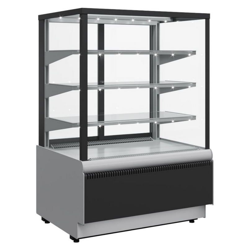 Витрина кондитерская Carboma KC70 VV 1, 3-1 STANDARD 9006-9005 (ВХСв - 1, 3д Carboma Cube Люкс Техно)