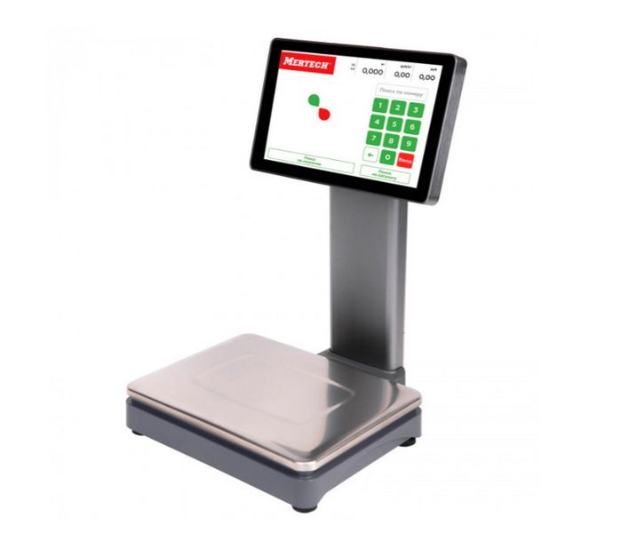 Весы торговые MERTECH M-ER 828PM-15, 2 (VISION-AI, 12", USB, Ethernet, Wi-Fi)