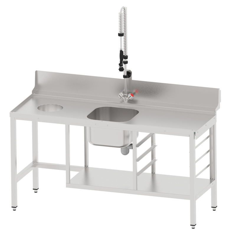 Стол предмоечный Abat СПМП-7-7 для посудомоечных машин МПК и МПТ с душирующим устройством