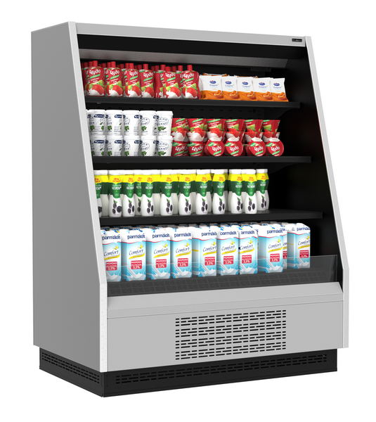 Холодильная горка гастрономическая Carboma F16-08 VM 1, 0-2 0300 (Версия 2.0) (9006-9005) боковина металл