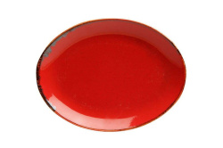 Тарелка 24 см овальная красный Porland