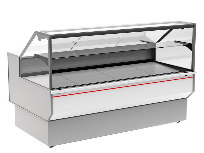 Витрина универсальная Carboma GC95 SV 2, 0-1 0430 (ВХСр-2, 0 Carboma GC95 Inox боковины черные, декор нерж)