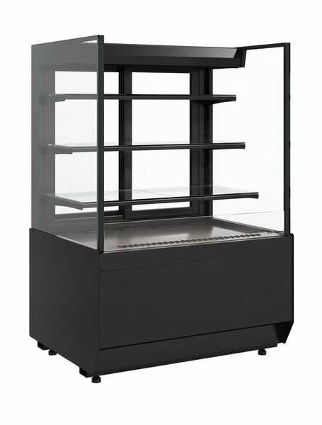 Витрина кондитерская Carboma KC70 VM 1, 3-2 STANDARD открытая, прямая боковина (версия 2.0) (9005)