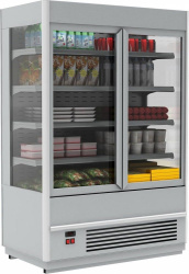Холодильная горка универсальная Carboma FC20-08 VV 0,7-1 STANDARD (фронт X5) (9006-9005 цвет серо-черный)