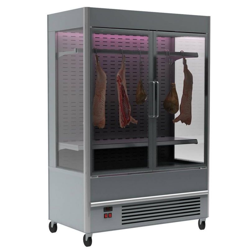 Холодильная горка мясная Carboma FC20-07 VV 1, 3-3 X7 (распашные двери структурный стеклопакет) (цвет по схеме стандарт)