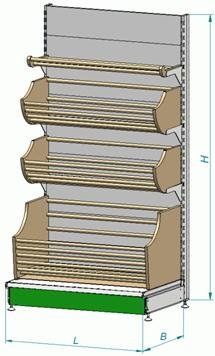 Стеллаж для хлеба МариХолодМаш Купец д2-2 с кронштейном