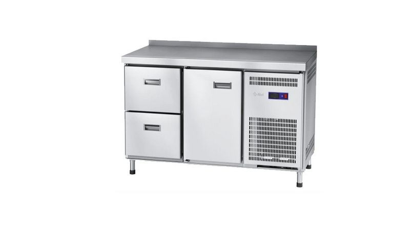 Стол холодильный Abat СХС-60-01-СО охлаждаемая столешница с бортом (дверь, ящики 1/2)